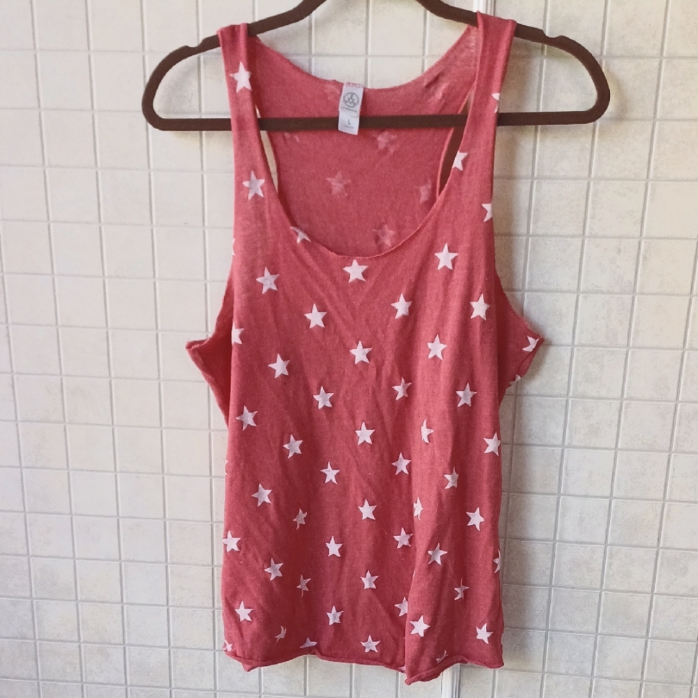 Red Star-Patterned Women's Tank Top
